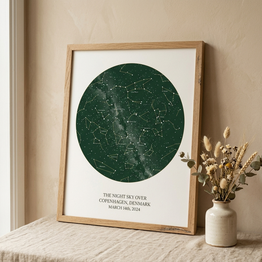 Custom Star Map — Forest Green