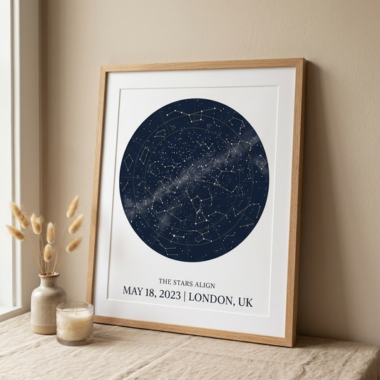 Custom Star Map — Midnight Blue